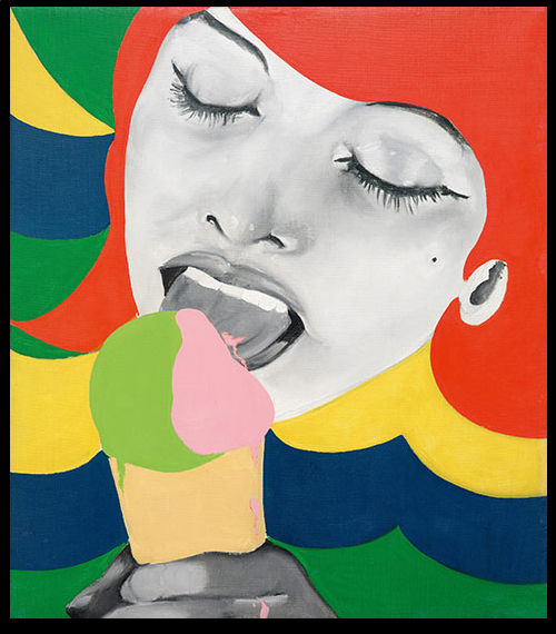 Ice Cream, 1964 Evelyne Axell, Belgian, 1935–1972 Oil on canvas 37 1/2 x 27 1/2 inches (95.3 x 69.9 cm) Collection of Serge Goisse, Belgium © Artists Rights Society (ARS), New York / ADAGP, Paris 
